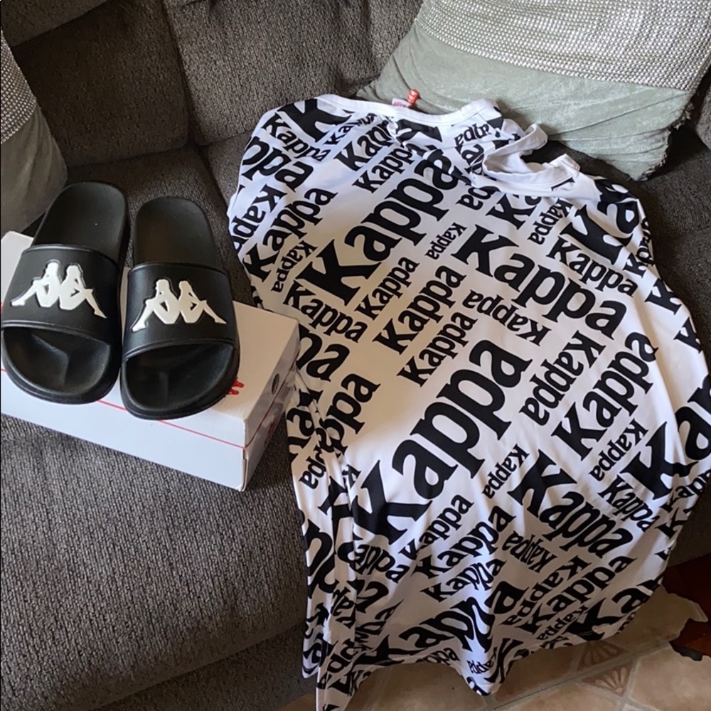 Kappa dress and slides dress is a medium